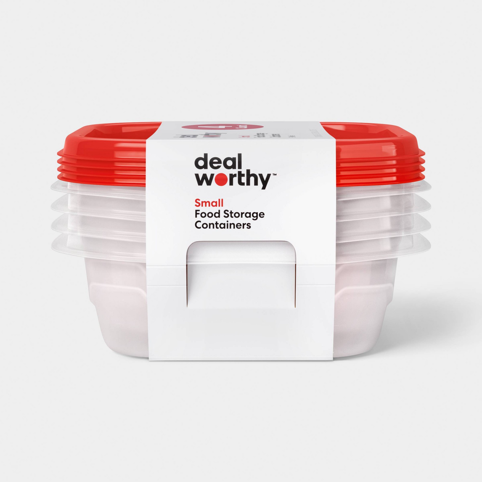 Meal Prep Box - กล่องเก็บอาหารทรงสี่เหลี่ยมขนาดเล็ก 4 ออนซ์ พร้อมฝาปิดแบบล็อค, กล่องเตรียมอาหารขนาด 23