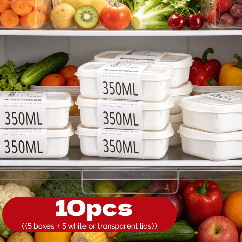 Meal Prep Freezer - ชุดกล่องเก็บอาหารแบบซ้อนได้ 10 ชิ้น 5 กล่อง +