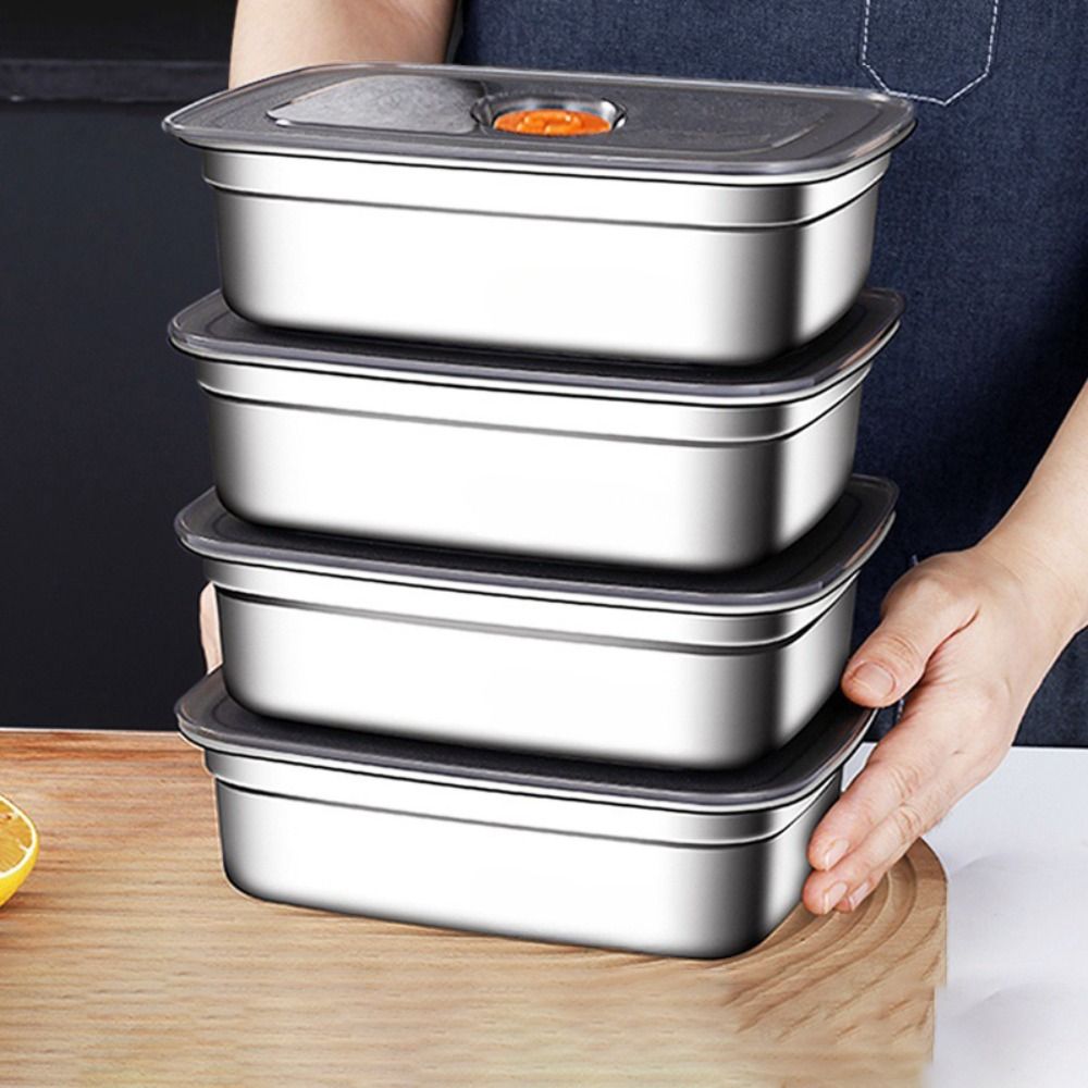 สแตนเลสตั้งแคมป์กล่องอาหารกลาง - Meal Prep Freezer บทวิจารณ์และราคา