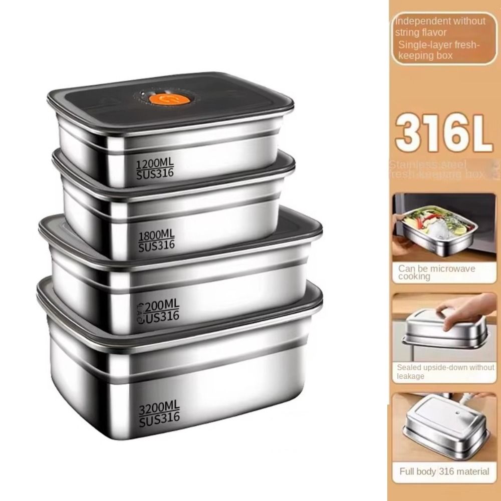 สแตนเลสตั้งแคมป์กล่องอาหารกลาง - Meal Prep Freezer บทวิจารณ์และราคา