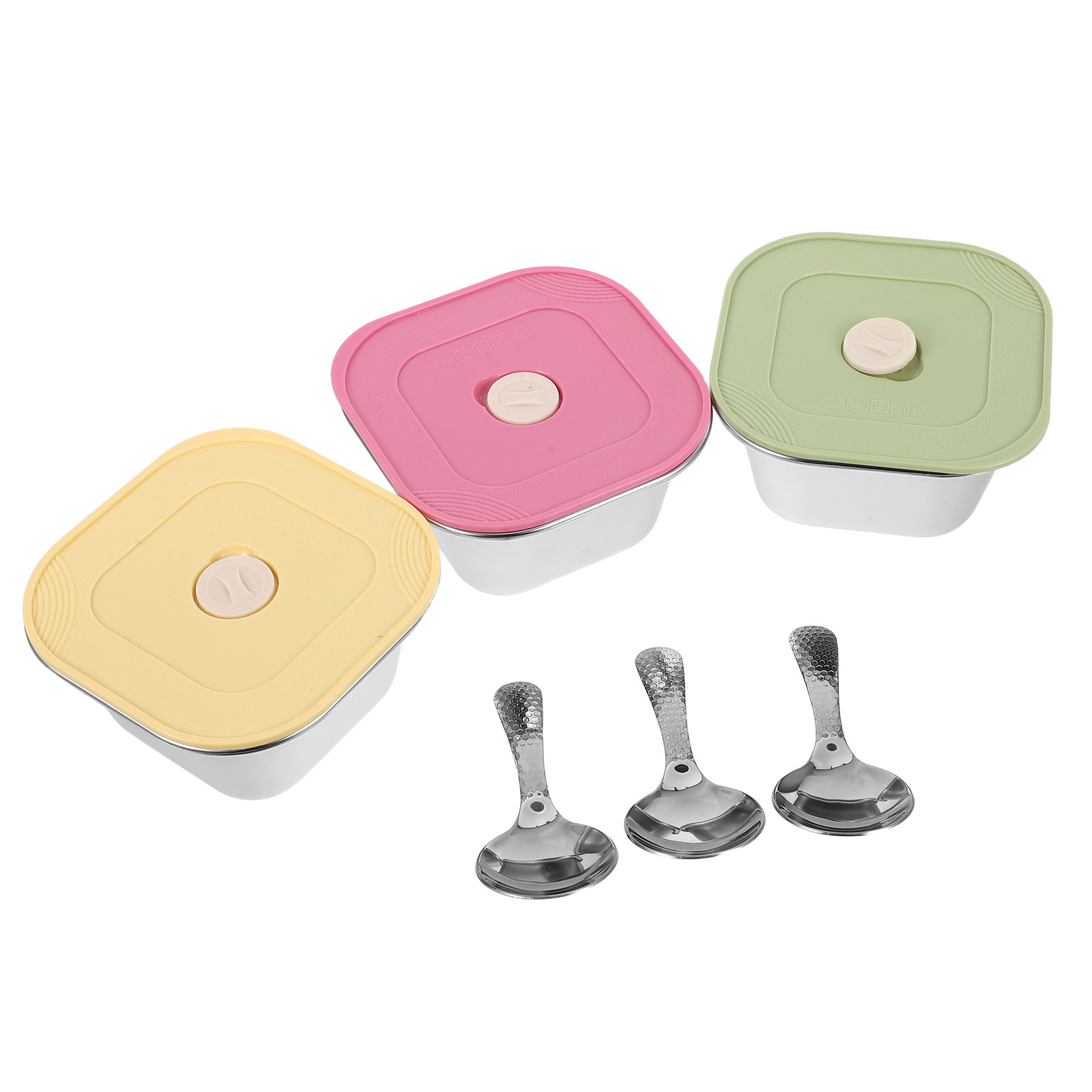 กล่องใส่อาหารสแตนเลส 3 ชิ้น ฝา - Meal Prep Lunch บทวิจารณ์และราคา