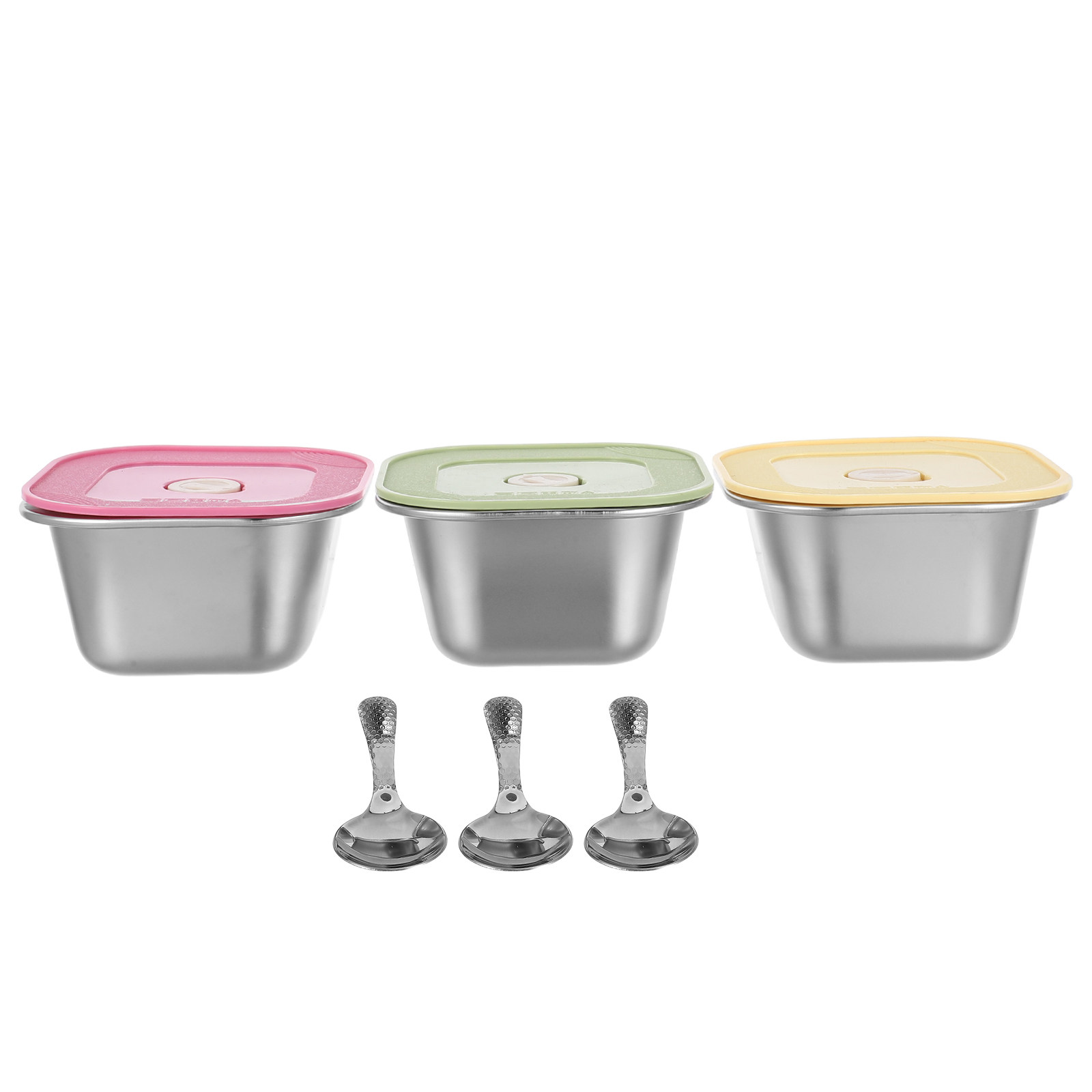 กล่องใส่อาหารสแตนเลส 3 ชิ้น ฝา - Meal Prep Lunch บทวิจารณ์และราคา