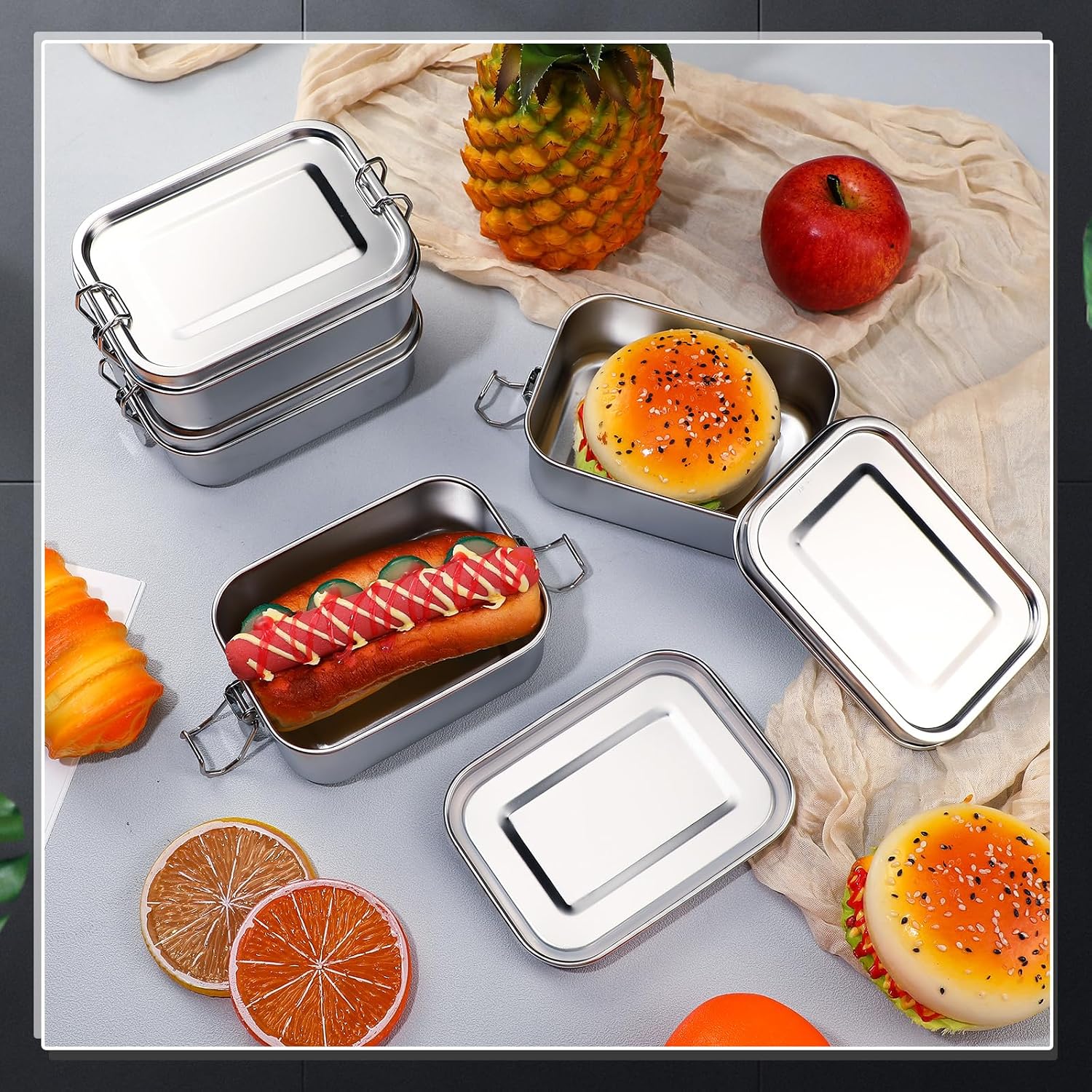 ภาชนะเก็บอาหารสแตนเลสพร้อมฝาปิ - Meal Prep Dinners บทวิจารณ์และราคา