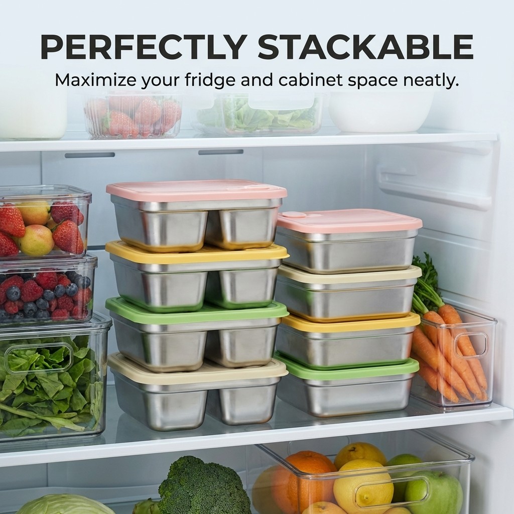 ภาชนะเก็บผักผลไม้แบบวางซ้อนกัน - Meal Prep Freezer บทวิจารณ์และราคา