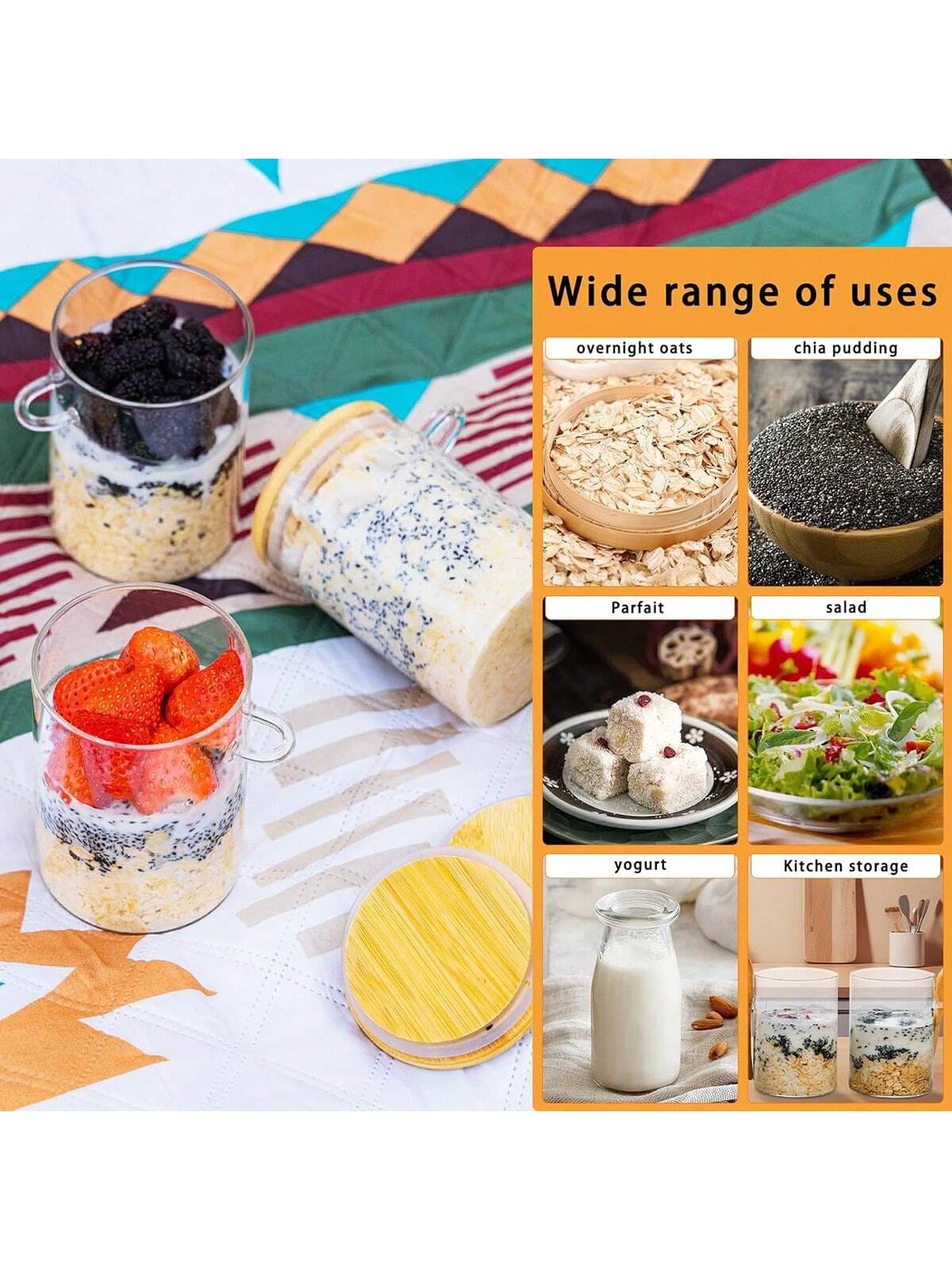 ชุด 4 ชิ้น โหลแก้วสำหรับเก็บอา - Meal Prep Yogurt Parfait บทวิจารณ์และราคา