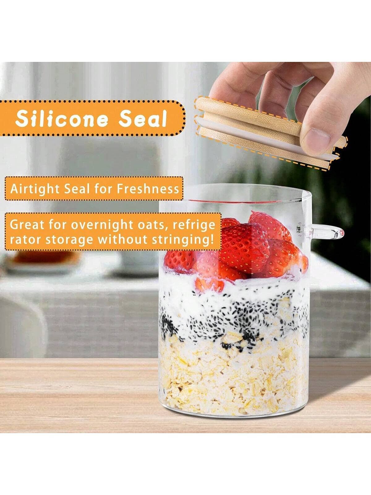 ชุด 4 ชิ้น โหลแก้วสำหรับเก็บอา - Meal Prep Yogurt Parfait บทวิจารณ์และราคา