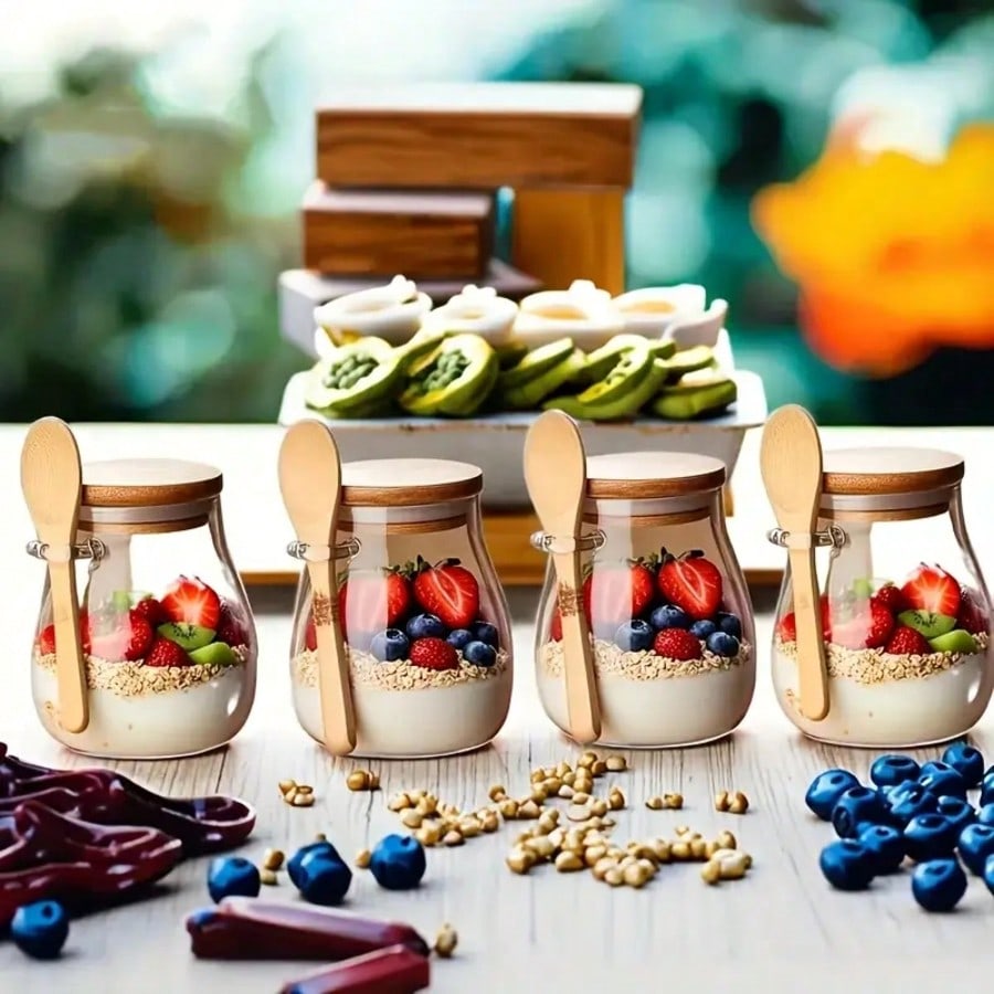 ชุด 4 ชิ้น ภาชนะใส่โอเวอร์ไนท์ - Meal Prep Yogurt Parfait บทวิจารณ์และราคา