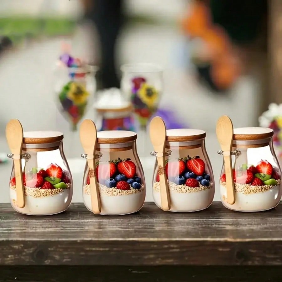 ชุด 4 ชิ้น ภาชนะใส่โอเวอร์ไนท์ - Meal Prep Yogurt Parfait บทวิจารณ์และราคา