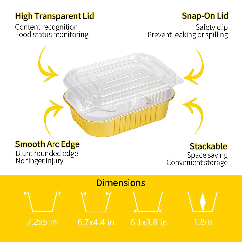 ถาดอลูมิเนียมขนาดเล็กพร้อมฝาปิ - Meal Prep Freezer บทวิจารณ์และราคา