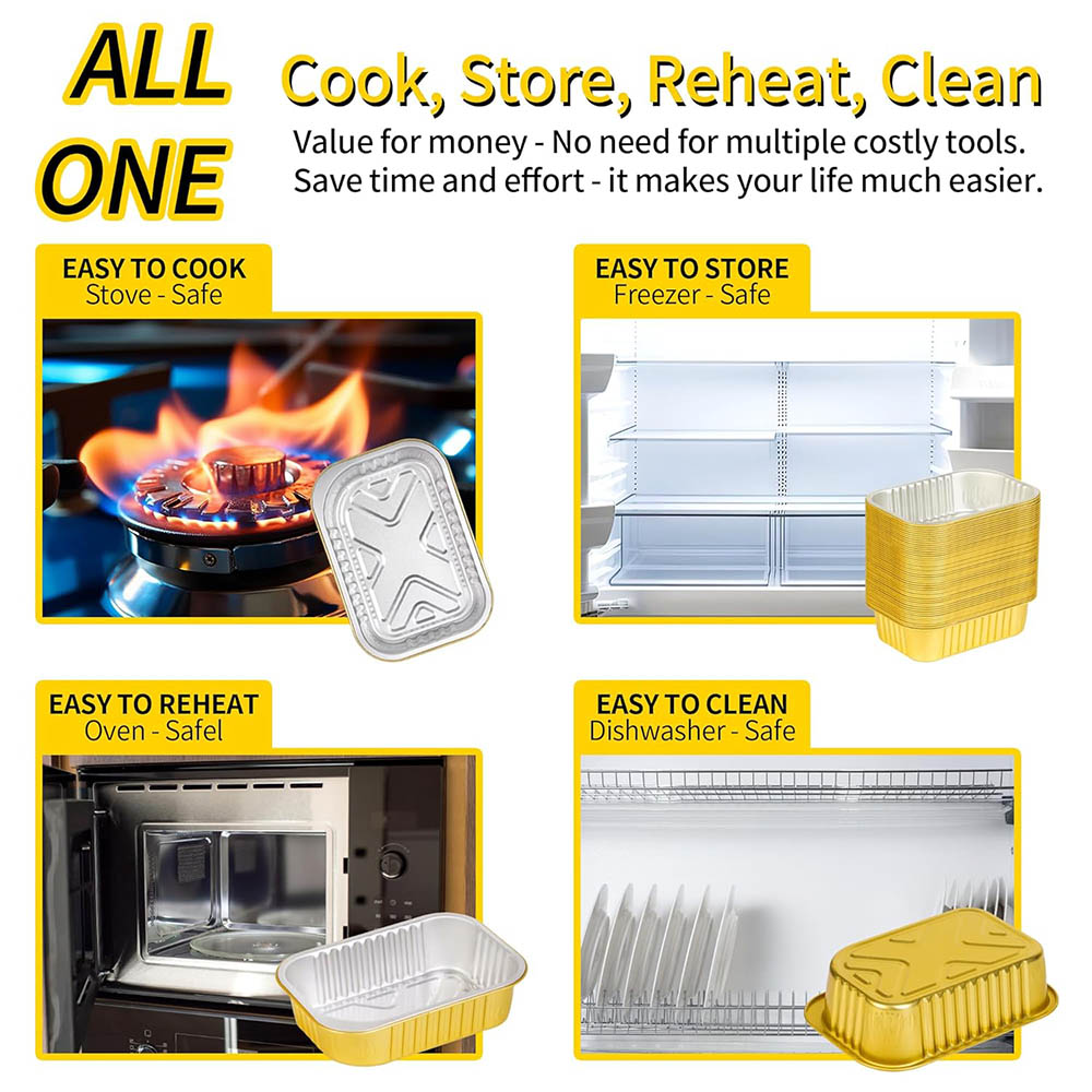 ถาดอลูมิเนียมขนาดเล็กพร้อมฝาปิ - Meal Prep Freezer บทวิจารณ์และราคา